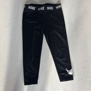 Nike Kids Black and White Logo Leggings - Size 4/XS